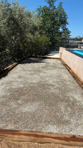 Terrain de pétanque terminé
